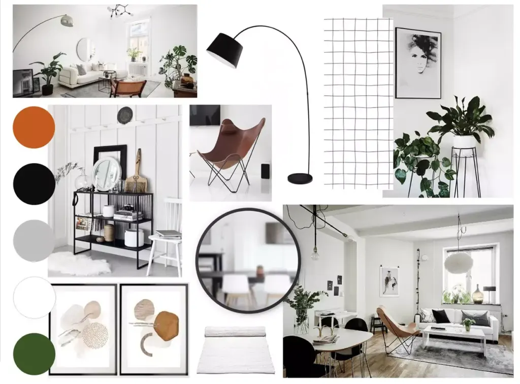 A moodboard of a residential interior design project A moodboard of a residential interior design project