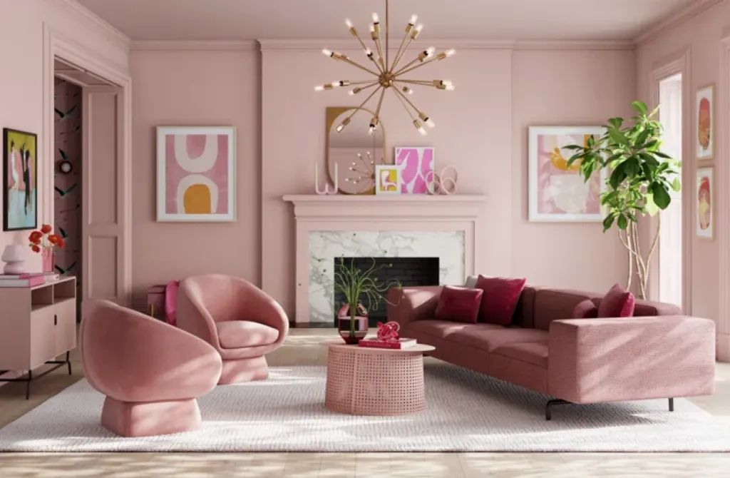 An interior space designed with a monochromatic colour scheme
An interior space designed with a monochromatic colour scheme