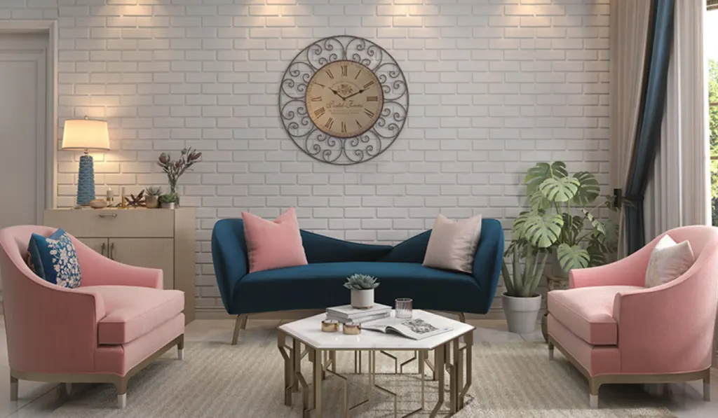 A symmetrical design for a living room A symmetrical design for a living room