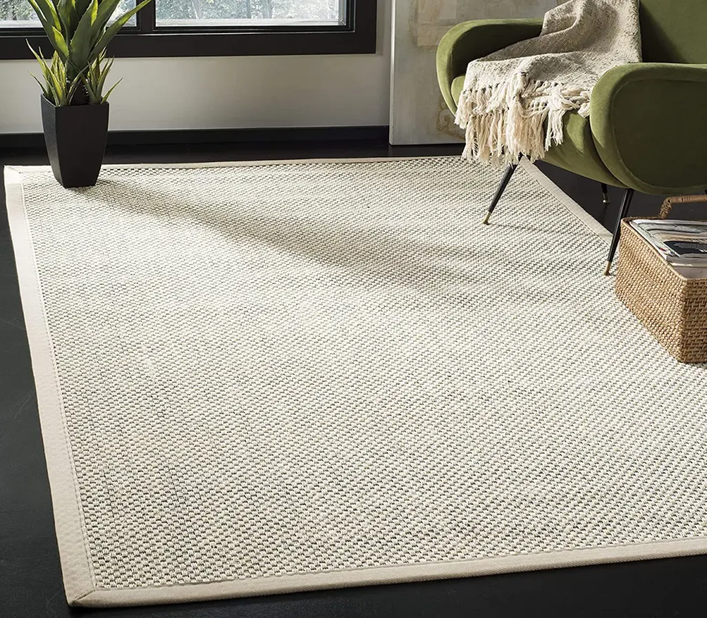 An interior space flaunting a sisal rug An interior space flaunting a sisal rug