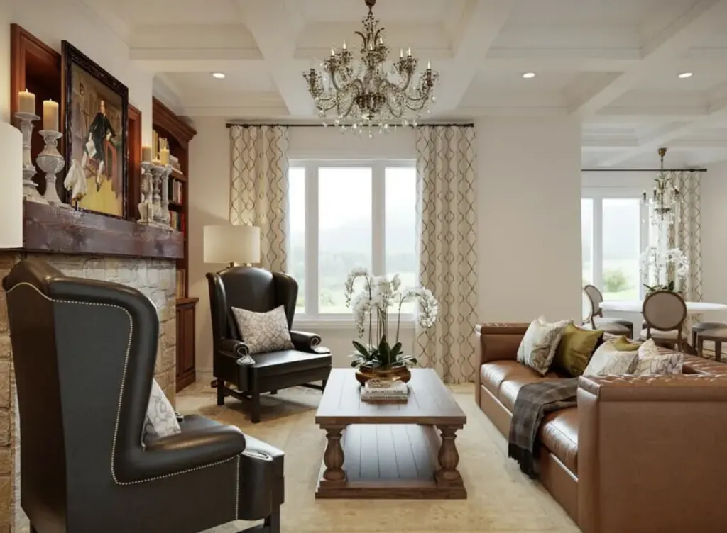 An interior space designed in the traditional style An interior space designed in the traditional style