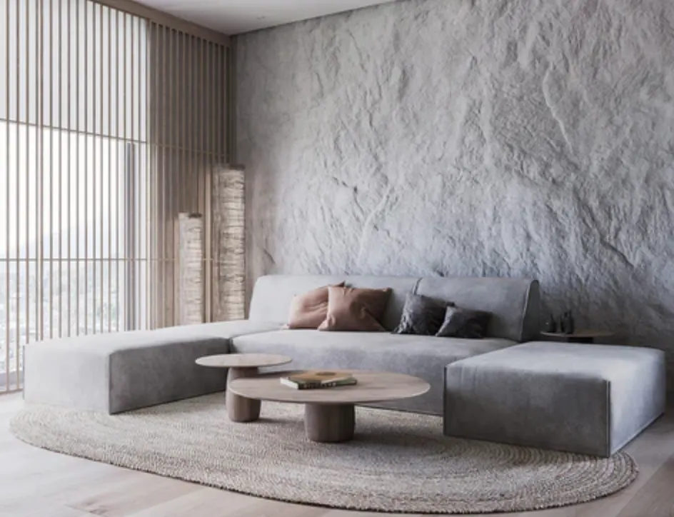 A seating area designed with a varied use of texture A seating area designed with a varied use of texture