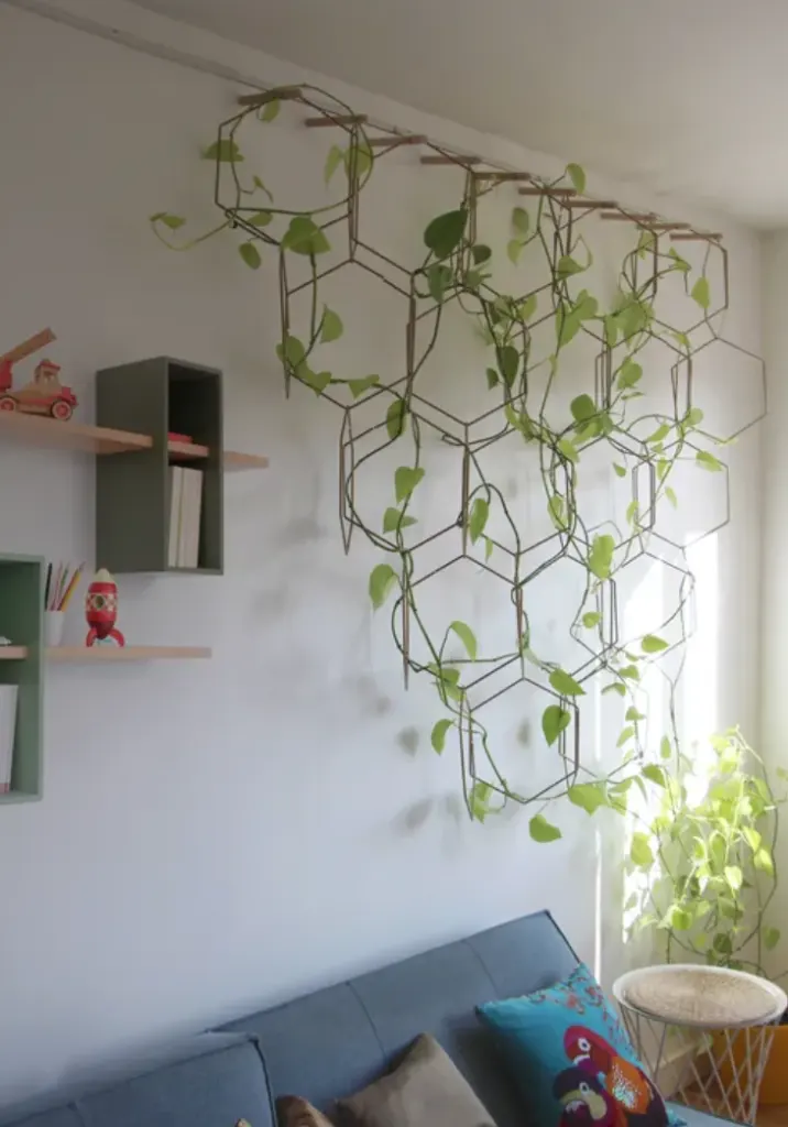 An interior space designed with a trellis
An interior space designed with a trellis