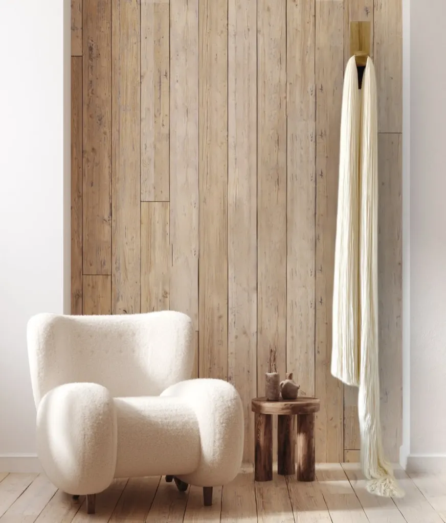 An accent wall with a decorative tassel An accent wall with a decorative tassel