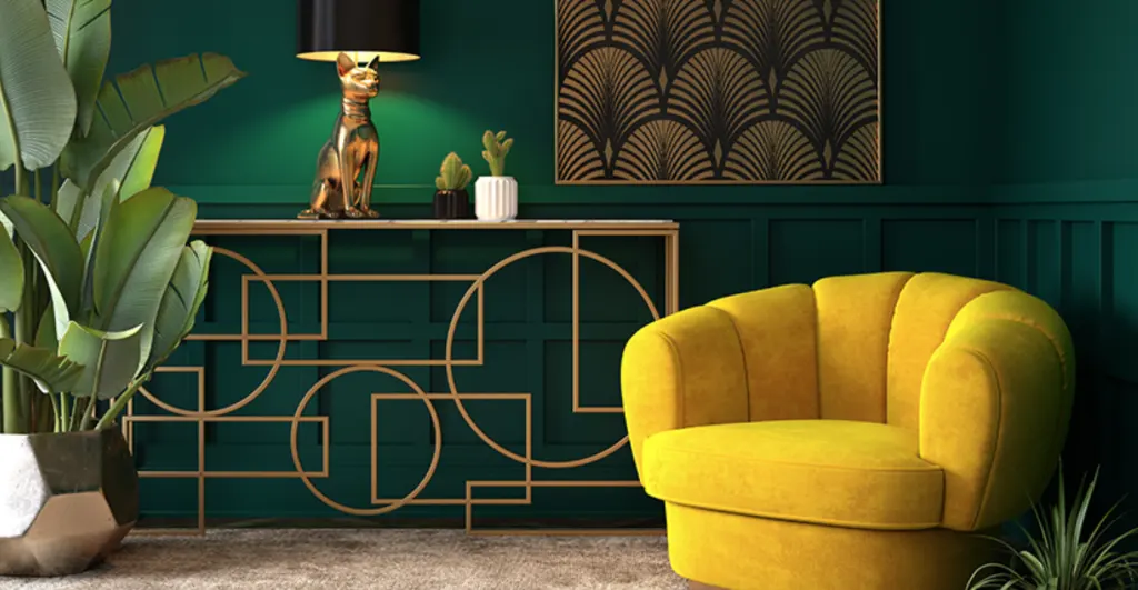 An interior space designed in a Art Deco style An interior space designed in a Art Deco style
