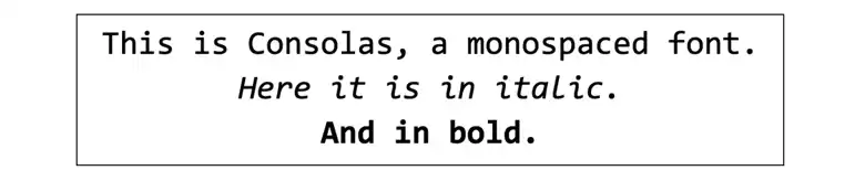 Monospaced font - Consolas Monospaced font - Consolas