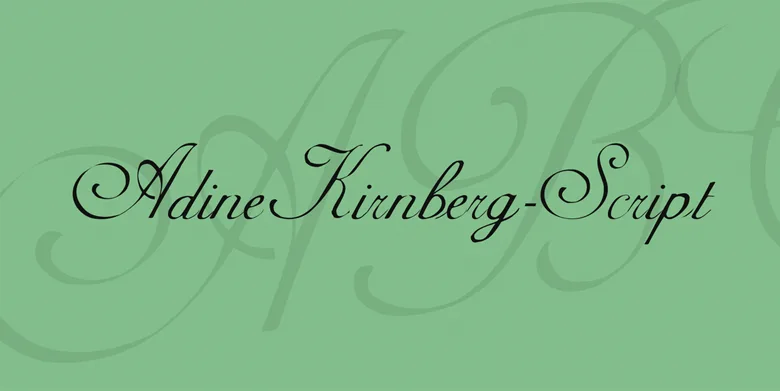 AdineKirnberg-Script with an ornate design and looping letterforms AdineKirnberg-Script with an ornate design and looping letterforms