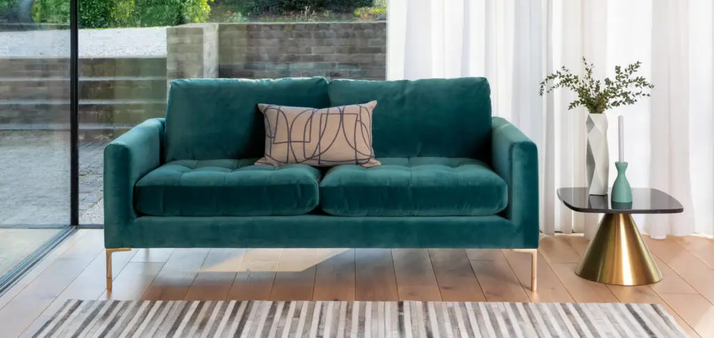 A home interior designed with a velvet upholstered furniture A home interior designed with a velvet upholstered furniture