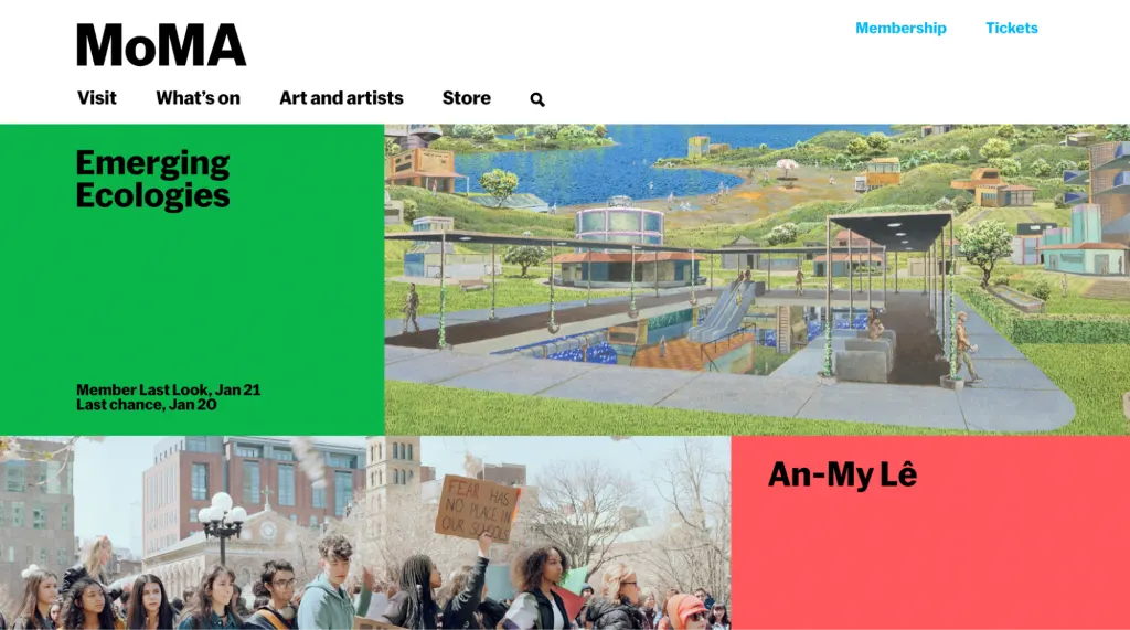 The grid layout of MoMA to evoke a feeling of editorial magazine The grid layout of MoMA to evoke a feeling of editorial magazine