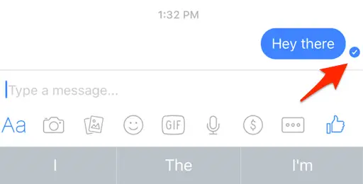 A tick notification on a messaging app to give a visual cue to the user of their message's delivery to the recipient A tick notification on a messaging app to give a visual cue to the user of their message's delivery to the recipient