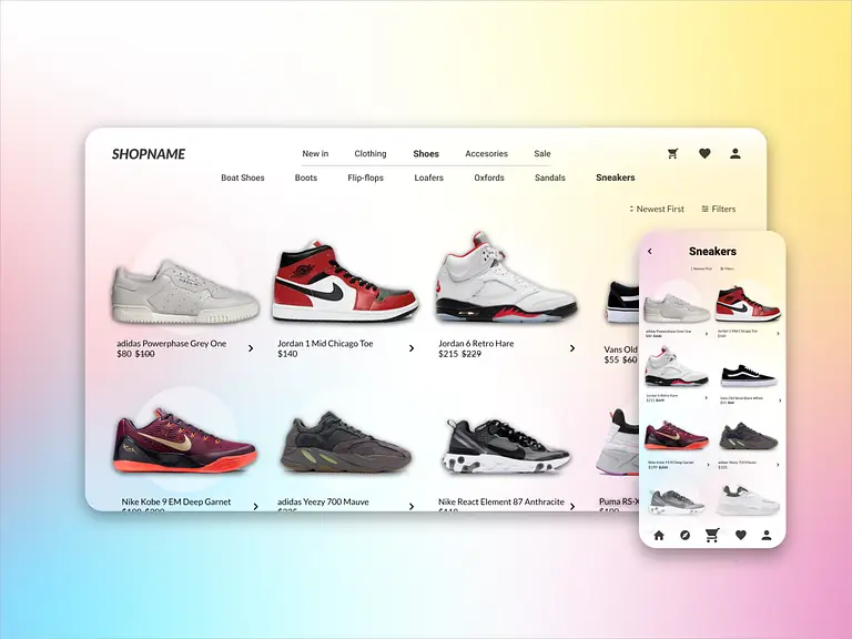 Modular grid system for products on an e-commerce website Modular grid system for products on an e-commerce website