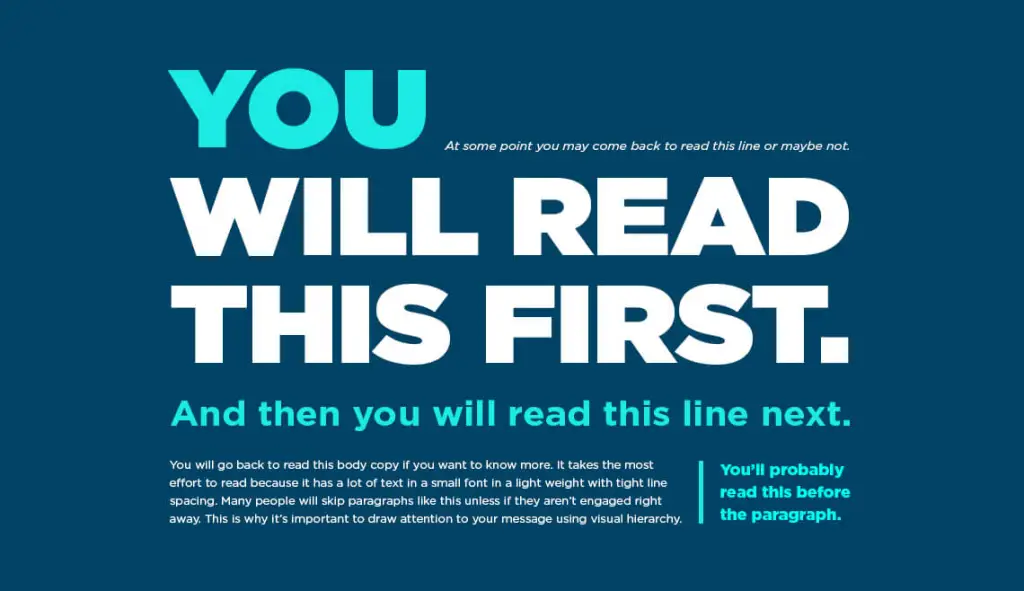A website interface conveying the importance of information through the use of different font sizes
A website interface conveying the importance of information through the use of different font sizes