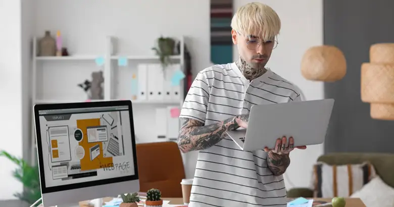 UX designer working on a website interface