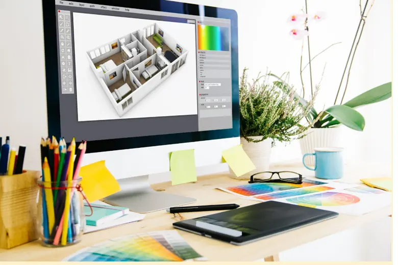 CAD rendering of a residential interior design
CAD rendering of a residential interior design