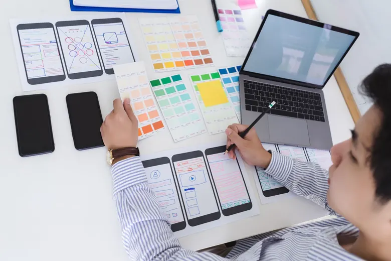 Mobile version of a low-fidelity wireframe for an application Mobile version of a low-fidelity wireframe for an application