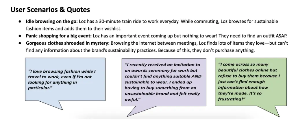 Image showcasing how user data collected from personas can be analysed and structured.
Image showcasing how user data collected from personas can be analysed and structured.