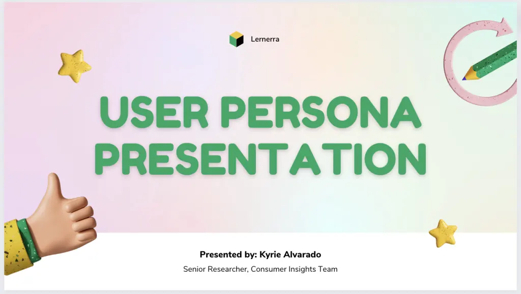 User Persona Presentation template on Canva by Kyrie Alvarado
