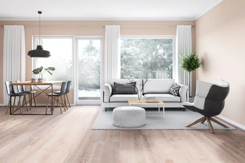An example of a modern living room utilising natural lighting
