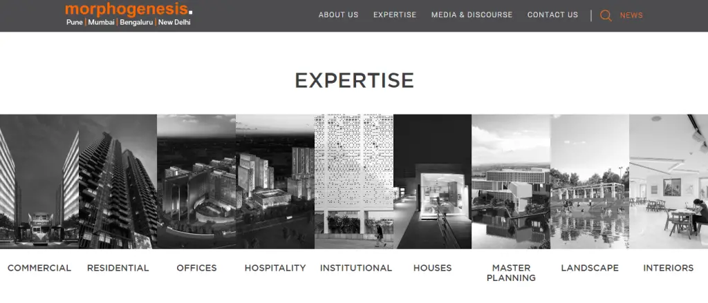 Various specialisations offered by Morphogenesis Interior Designer