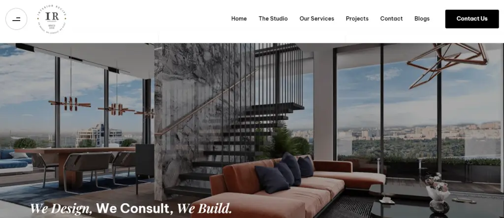 Website page of Interior Recipe