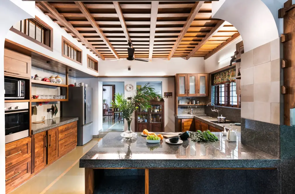 Parallel kitchen with both Indian and British influences
Parallel kitchen with both Indian and British influences