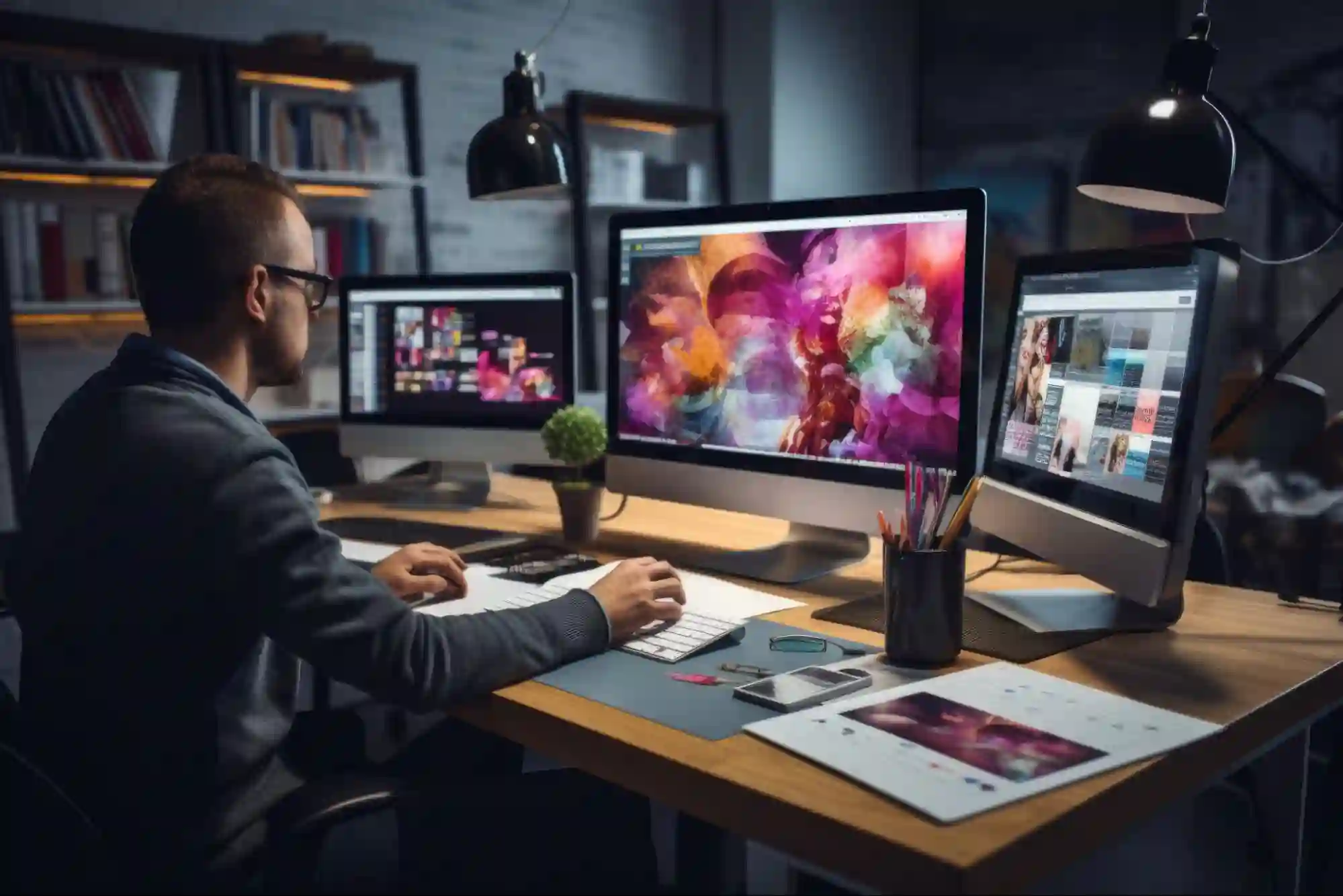 Graphic Designer Using Adobe Creative Generative AI
