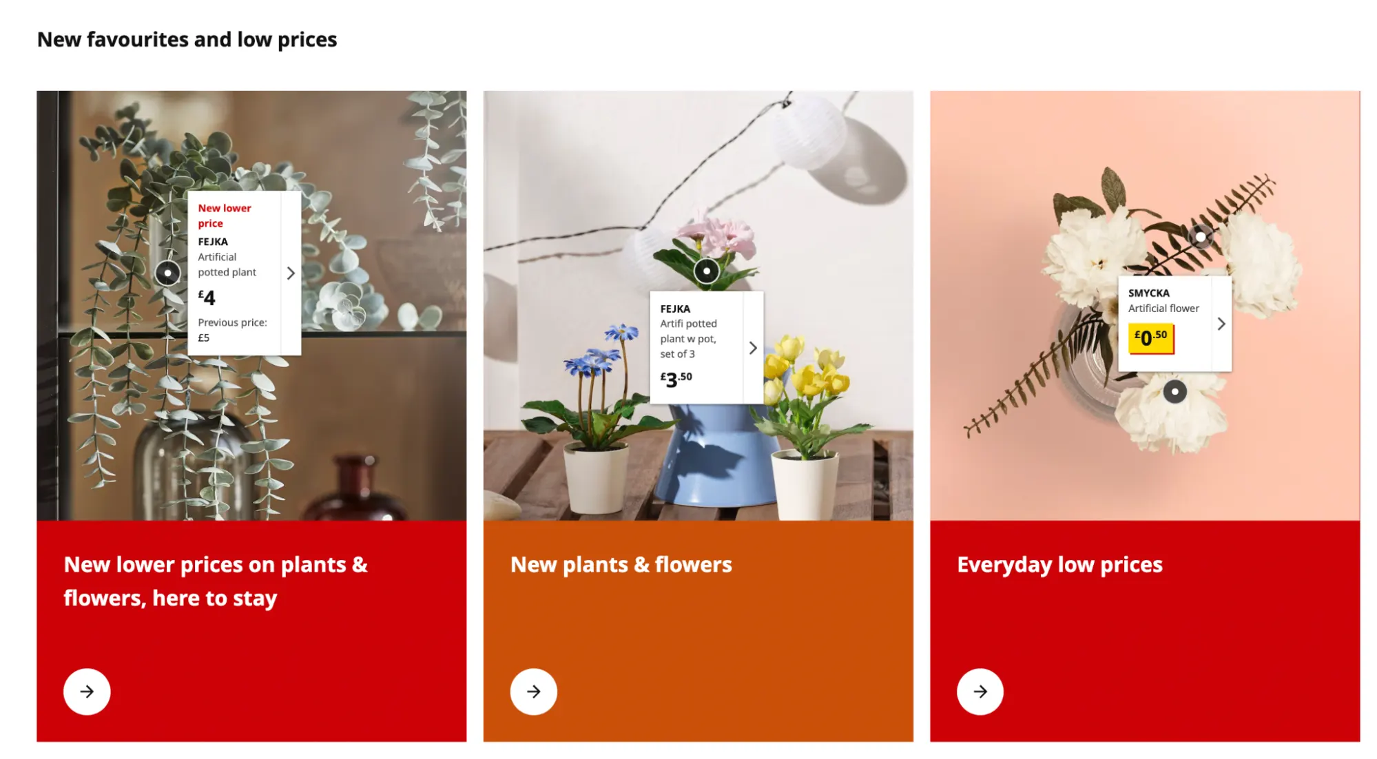 New favourites section on IKEA's website to help with user decision-making