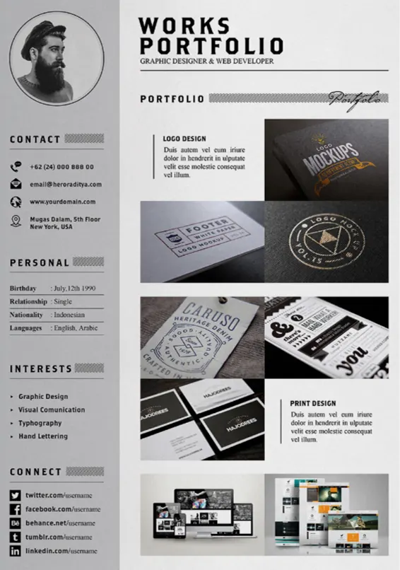 An example of a design resume with all the key aspects An example of a design resume with all the key aspects