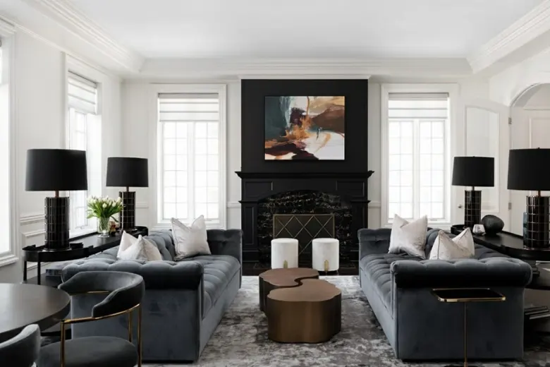 Black-and-white themed modern living room
Black-and-white themed modern living room