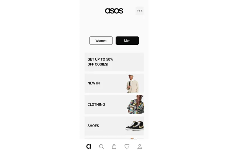 Category page of ASOS Category page of ASOS