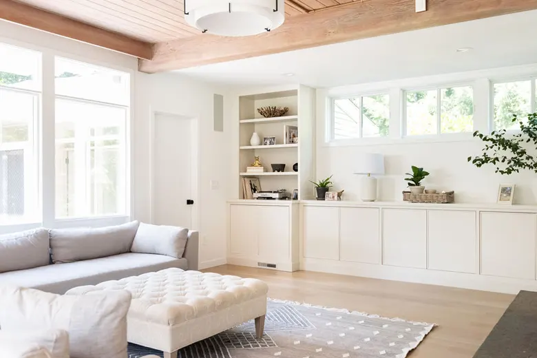 Functional storage in a modern living room Functional storage in a modern living room