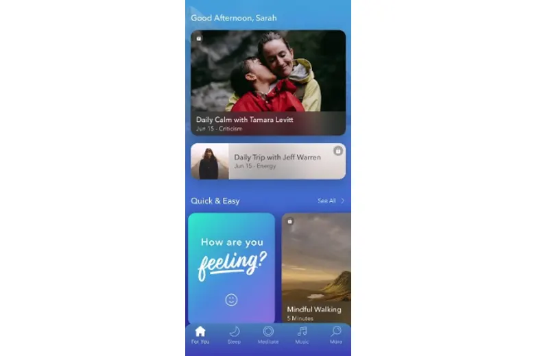 Visually soothing and intuitive organisation of meditation app Calm Visually soothing and intuitive organisation of meditation app Calm