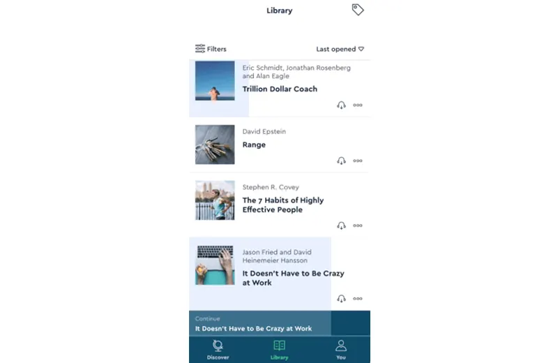 Use of appealing imagery accessibility in book summary app Blinkist
Use of appealing imagery accessibility in book summary app Blinkist