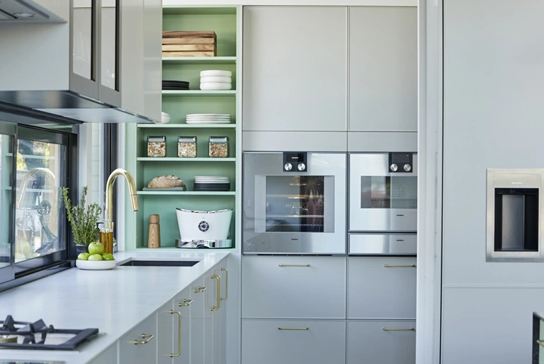 Modern kitchen with painted cabinet
