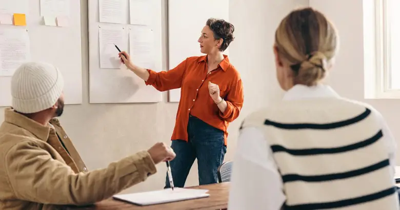 Interior design students taking a class