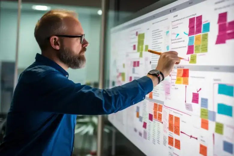 A senior UX UI designer analysing the sitemap of the website
