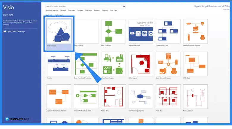 Programming tool in Microsoft Visio for creating user journey flowcharts