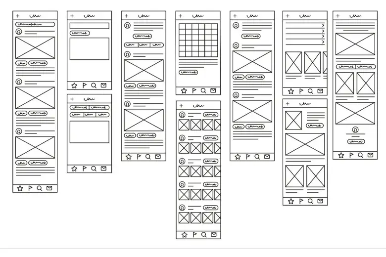 A wireframe for mobile application.
A wireframe for mobile application.