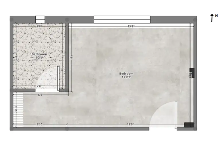 The layout of the bedroom for Monica's interior design project.
The layout of the bedroom for Monica's interior design project.