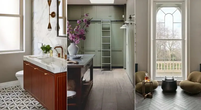 Examples of creative flooring in bathrooms, closets and living rooms Examples of creative flooring in bathrooms, closets and living rooms