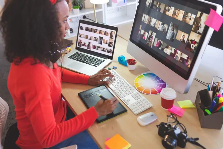 Social media designer editing images for a campaign
Social media designer editing images for a campaign