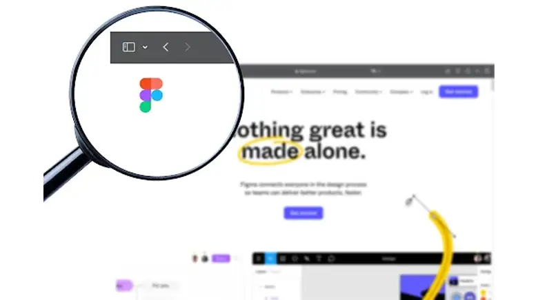 Zoomed-in Figma logo on a screen, opening and exploring the software's functions. Zoomed-in Figma logo on a screen, opening and exploring the software's functions.