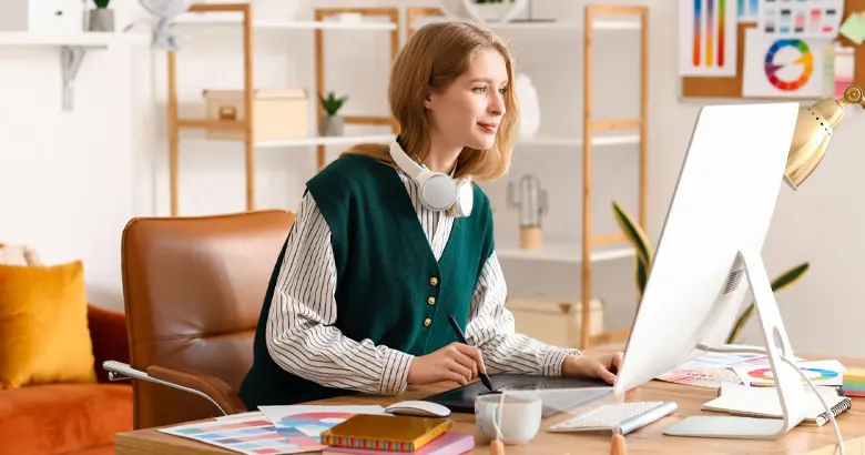 Graphic designer working on a digital product