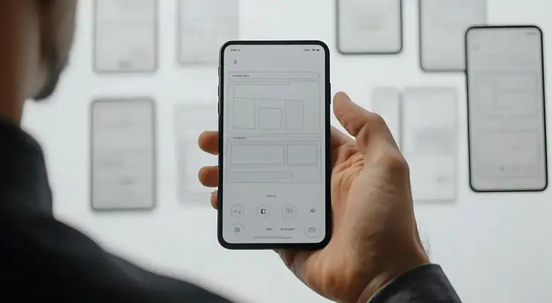 A mid-fidelity wireframe for mobile app.