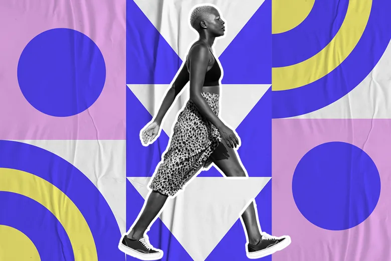Image representing geometric shapes and featuring a human figure.
