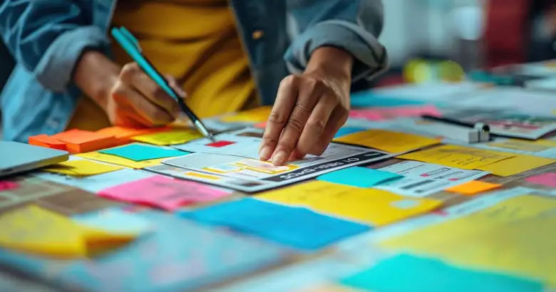A designer working on creating a prototype.