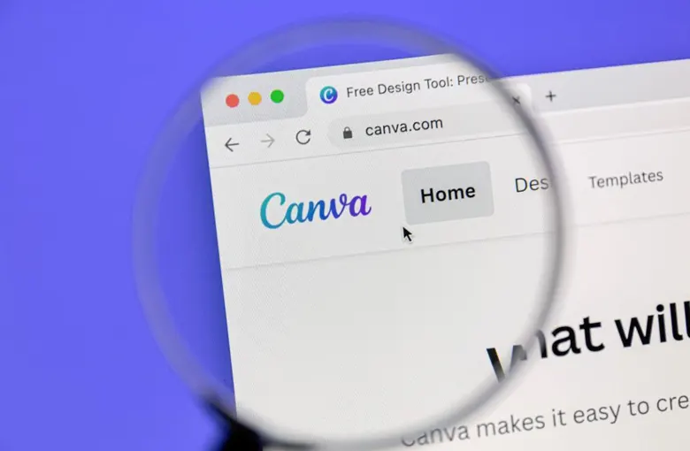 Image of Canva homepage. Image of Canva homepage.