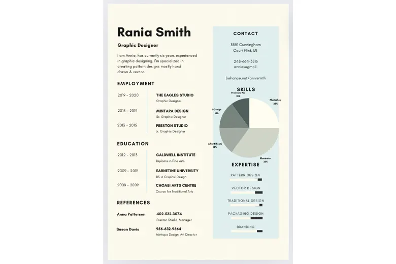 White and blue infographic Canva resume template
White and blue infographic Canva resume template