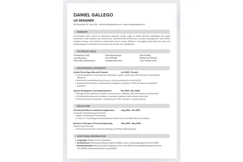 A resume Canva template with great detail.
A resume Canva template with great detail.