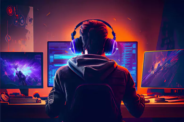 A designer working on developing a UI game design prototype. A designer working on developing a UI game design prototype.
